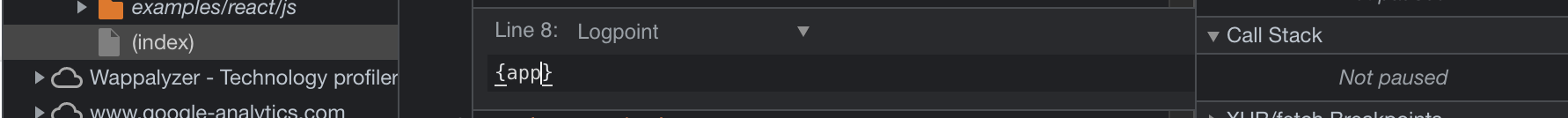 Wpisywanie zawartości logpointa